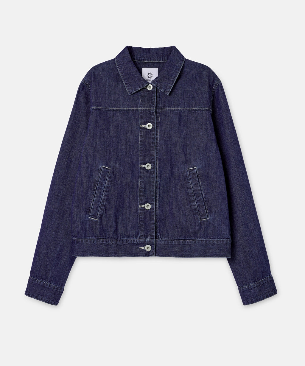 SUMMER DENIM TIGHT JACKET – SEAGREEN