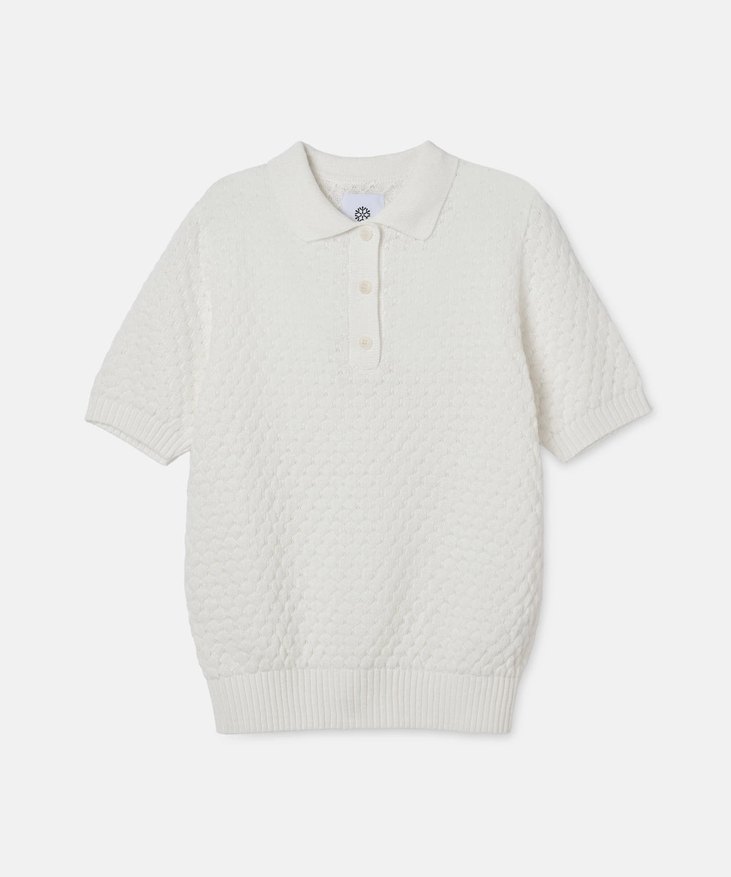 PAPER WAFFLE POLO – SEAGREEN