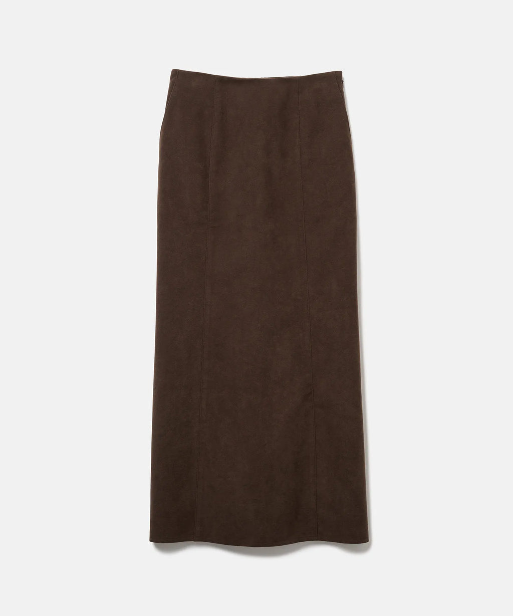 ECO SUEDE TIGHT SKIRT – SEAGREEN