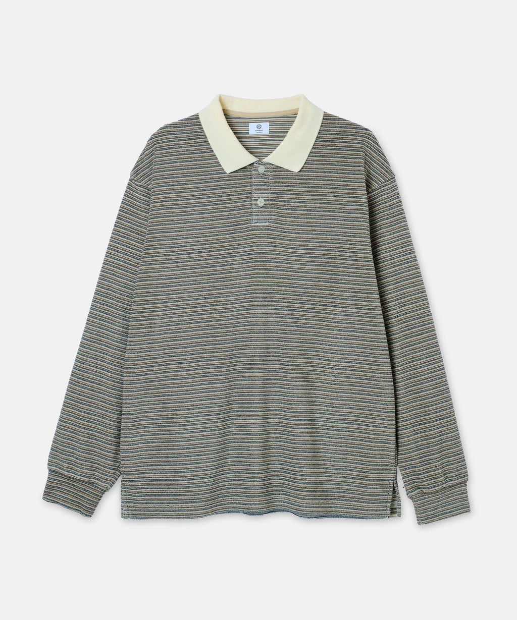 PILE BORDER L/S POLO – SEAGREEN