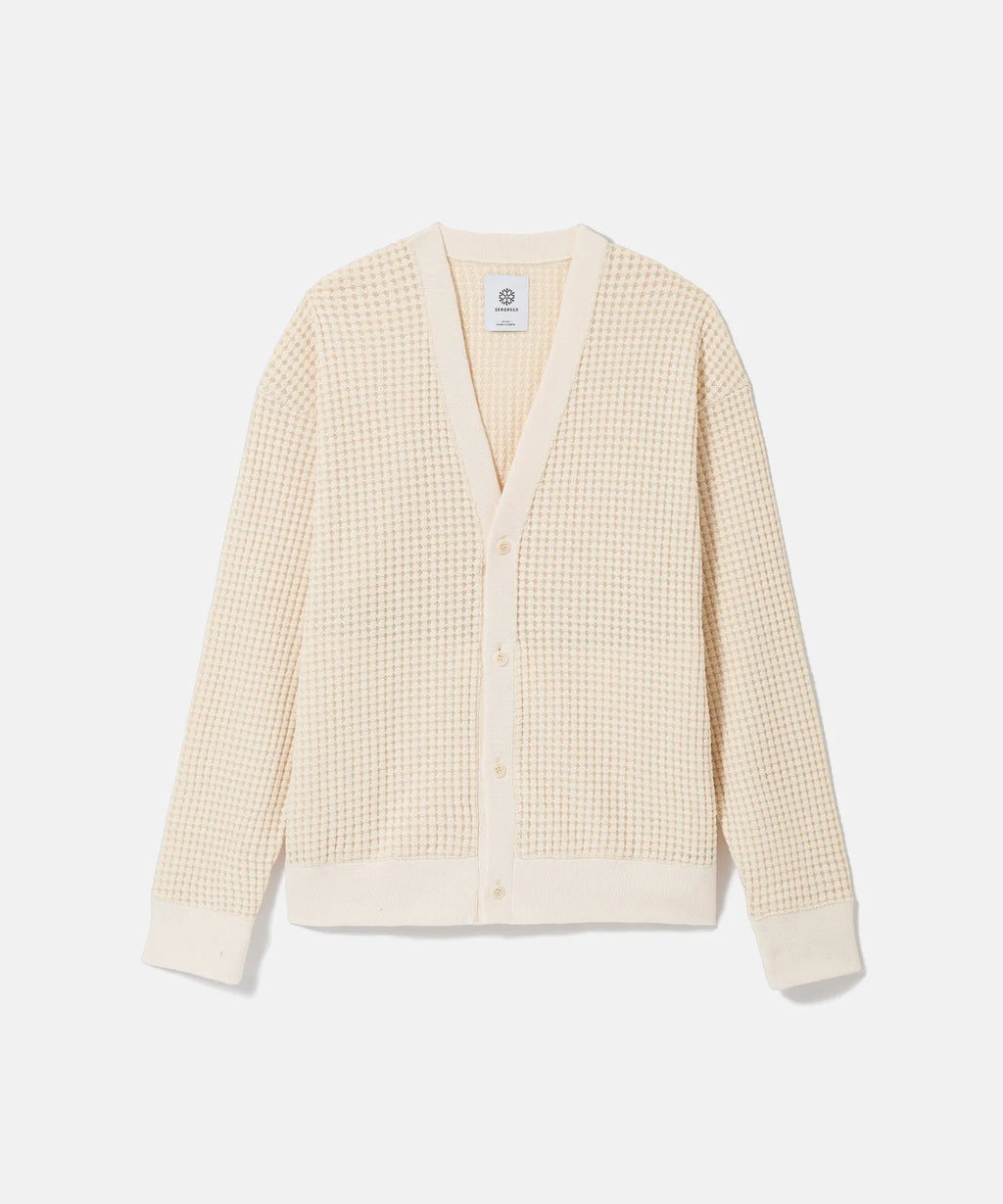 BIG WAFFLE CARDIGAN – SEAGREEN