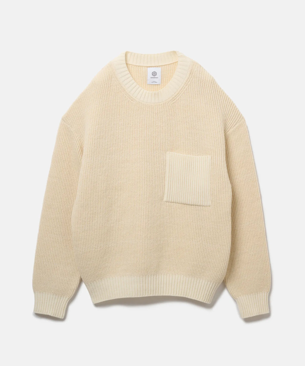 WOOL WASHI KNIT PULLOVER – SEAGREEN