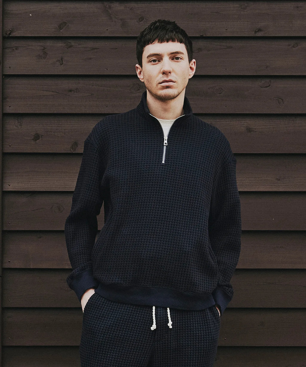 予約商品】ONI WAFFLE HALFZIP PULLOVER – SEAGREEN