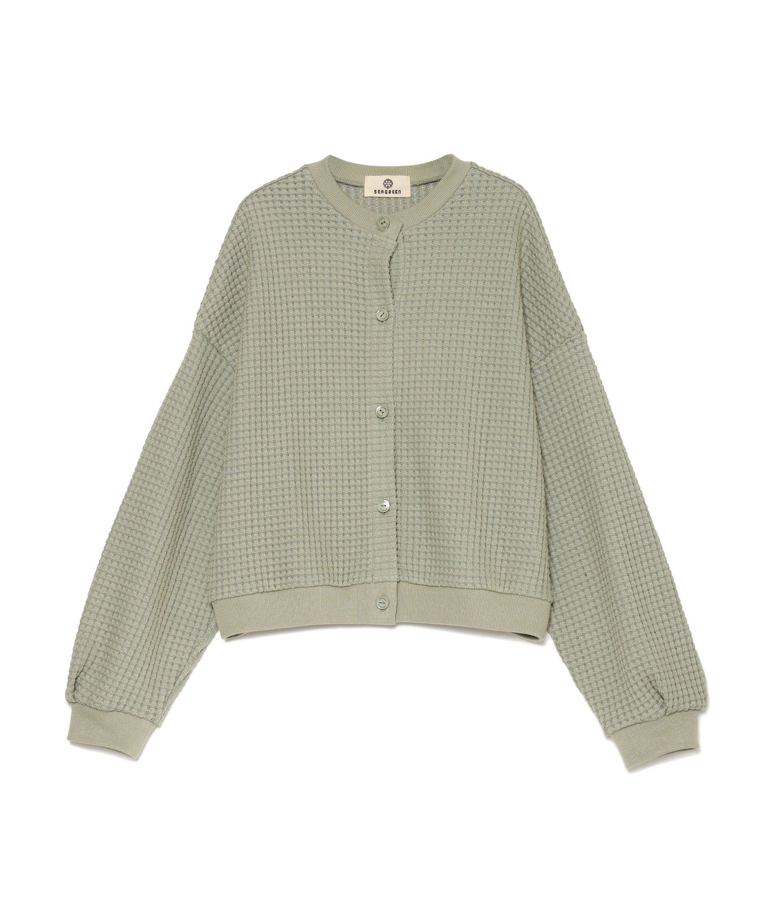 BIG WAFFLE CARDIGAN – SEAGREEN