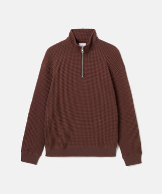 BIG WAFFLE HALFZIP PULLOVER