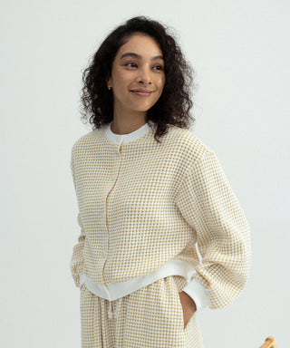 [SEAGREEN] BIG WAFFLE CARDIGAN ビッグワッフルカーディガン