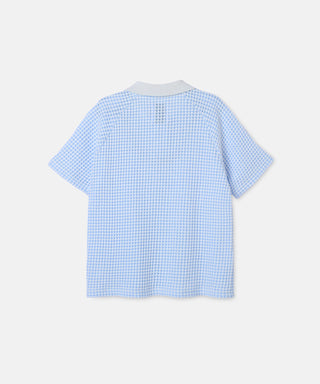 [SEAGREEN] BIG WAFFLE TIGHT BLOUSE ビッグワッフルタイトブラウス
