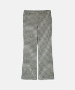 [SEAGREEN] PILE BORDER FLARE PANTS パイルボーダーフレアパンツ