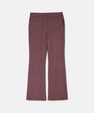 [SEAGREEN] PILE BORDER FLARE PANTS パイルボーダーフレアパンツ