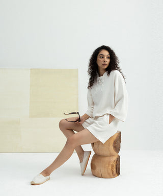 [SEAGREEN] CRATER LACEUP PULLOVER クレーターレースアッププルオーバー