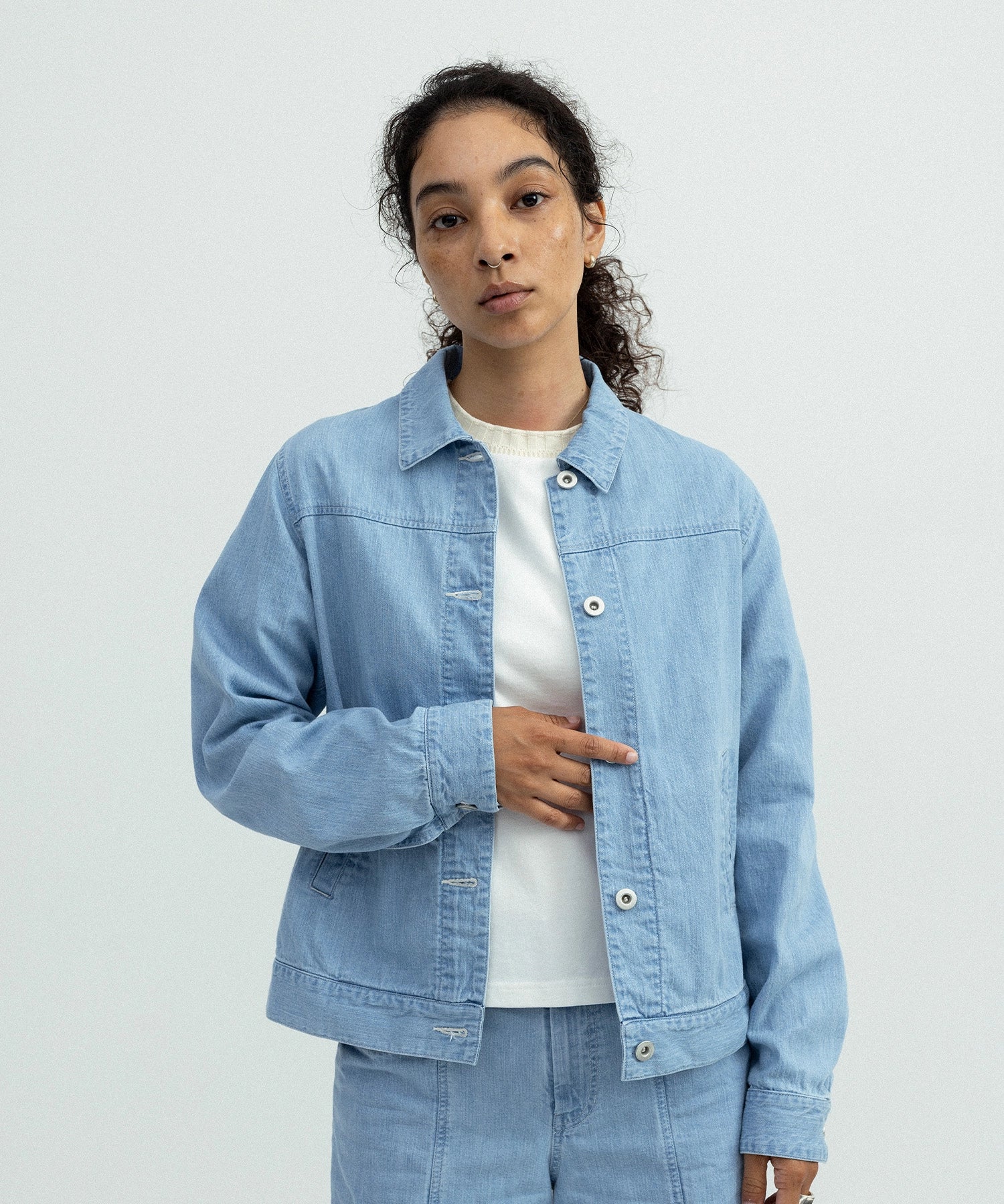 SUMMER DENIM TIGHT JACKET – SEAGREEN SUMMER DENIM TIGHT JACKET – SEAGREEN