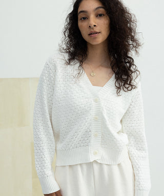 [SEAGREEN] PAPER WAFFLE CARDIGAN ペーパーワッフルカーディガン