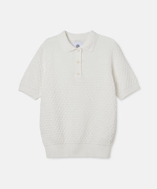 [SEAGREEN] PAPER WAFFLE POLO ペーパーワッフルポロシャツ