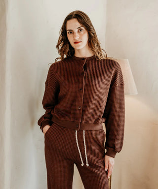 [SEAGREEN] BIG WAFFLE CARDIGAN ビッグワッフルカーディガン