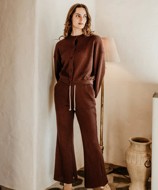 [SEAGREEN] BIG WAFFLE FLARE PANTS ビッグワッフルフレアパンツ