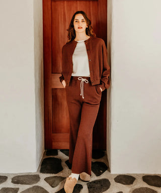 [SEAGREEN] BIG WAFFLE FLARE PANTS ビッグワッフルフレアパンツ