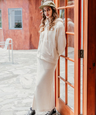 [SEAGREEN] BIG WAFFLE SKIRT ビッグワッフルスカート