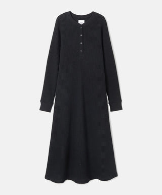 [SEAGREEN] BIG WAFFLE  HENRY NECK ONEPIECE ビッグワッフルヘンリーネックワンピース