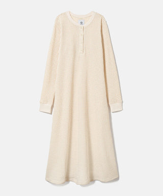 [SEAGREEN] BIG WAFFLE  HENRY NECK ONEPIECE ビッグワッフルヘンリーネックワンピース