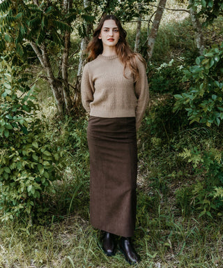 [SEAGREEN] ECO SUEDE TIGHT SKIRT エコスエードタイトスカート