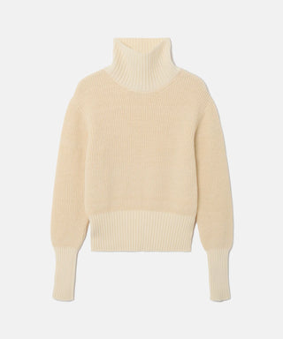 [SEAGREEN] WOOL WASHI KNIT HIGH NECK PULLOVER ウール和紙ニットハイネックプルオーバー