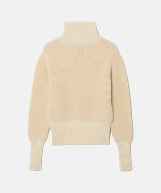 [SEAGREEN] WOOL WASHI KNIT HIGH NECK PULLOVER ウール和紙ニットハイネックプルオーバー