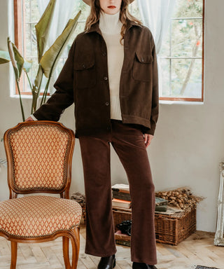 [SEAGREEN] PLANE PILE FLARE PANTS プレーンパイルフレアパンツ