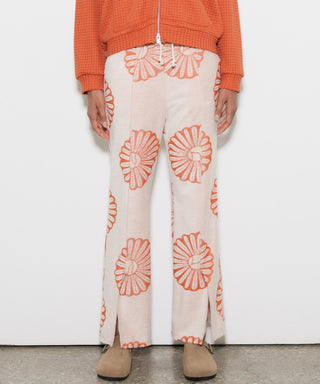 FLOWER PILE FLARE PANTS