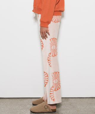 FLOWER PILE FLARE PANTS