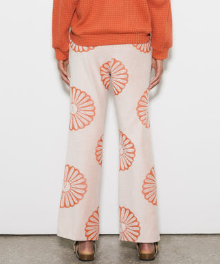 FLOWER PILE FLARE PANTS