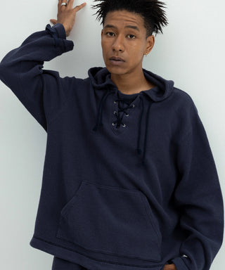 [SEAGREEN] CRATER LACEUP HOODIE クレーターレースアップフーディ