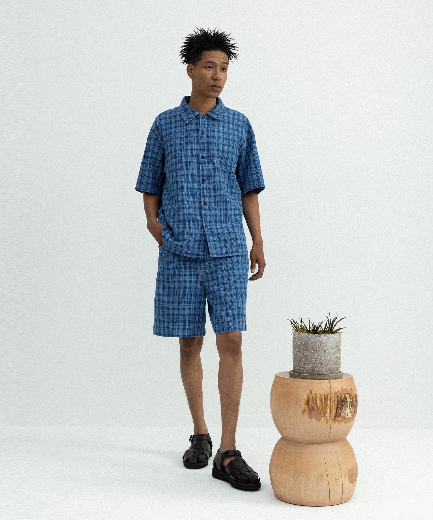 INDIGO CHECK SHIRT – SEAGREEN INDIGO CHECK SHIRT – SEAGREEN