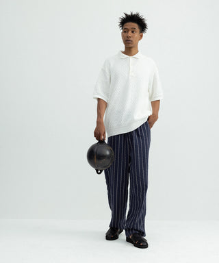 [SEAGREEN] PAPER WAFFLE POLO ペーパーワッフルポロシャツ