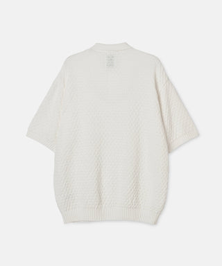 [SEAGREEN] PAPER WAFFLE POLO ペーパーワッフルポロシャツ