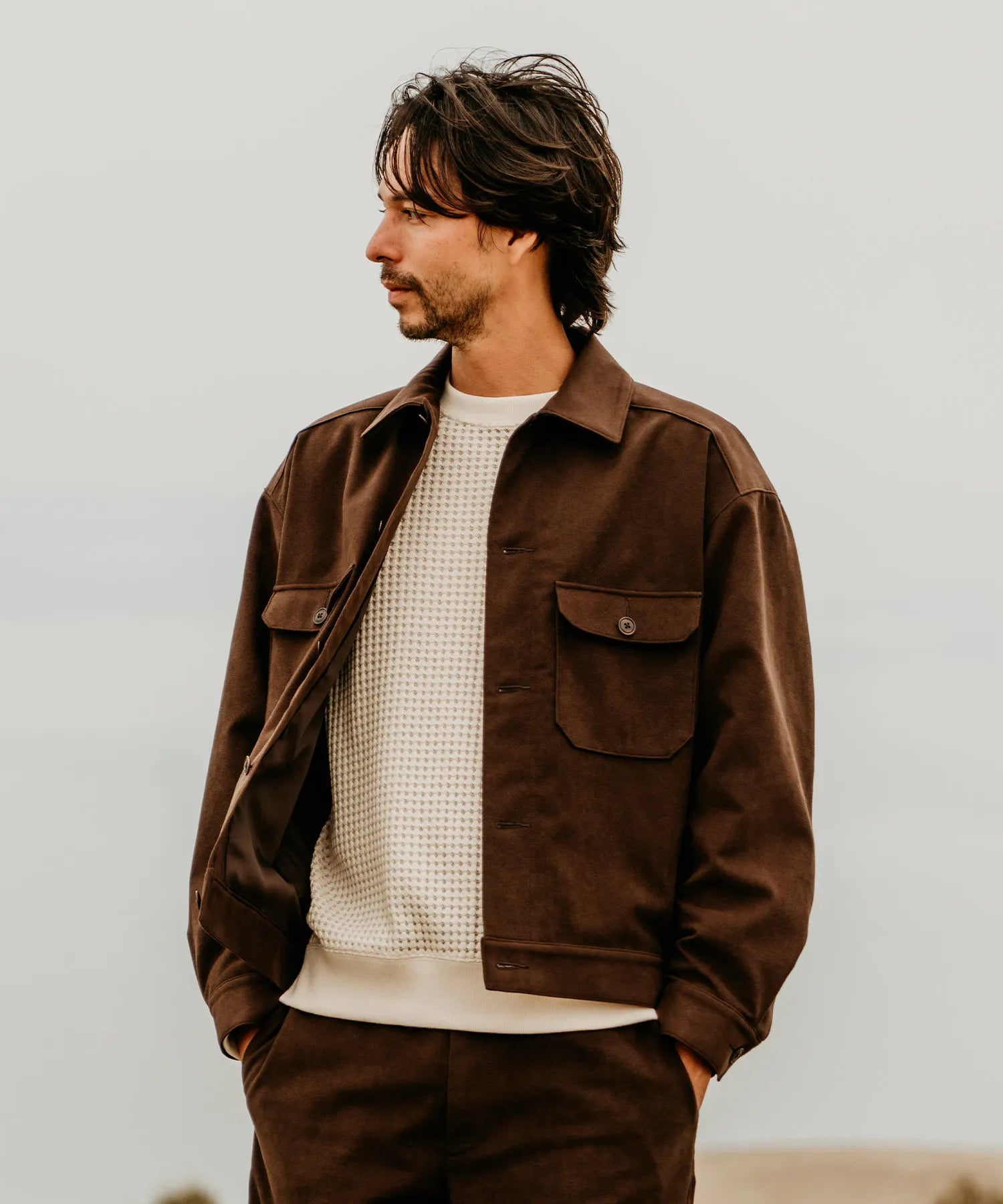 ECO SUEDE TRACKER JACKET – SEAGREEN ECO SUEDE TRACKER JACKET – SEAGREEN