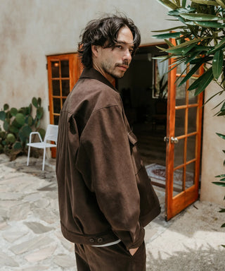 [SEAGREEN] ECO SUEDE TRACKER JACKET エコスエードトラッカージャケット