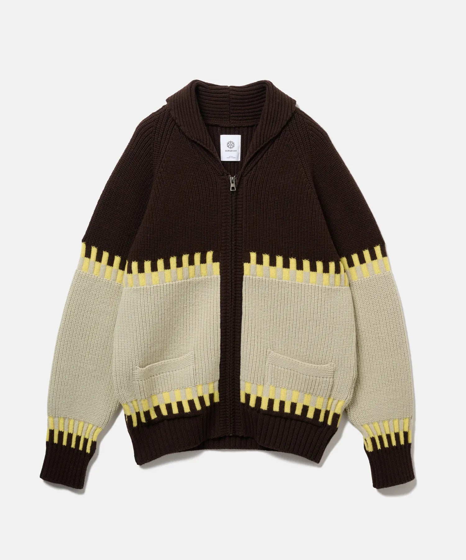 カルヴェンcarvenカシミヤメリノウールセーターニット黄ベージュ カルヴェンcarvenカシミヤメリノウールセーターニット黄ベージュ