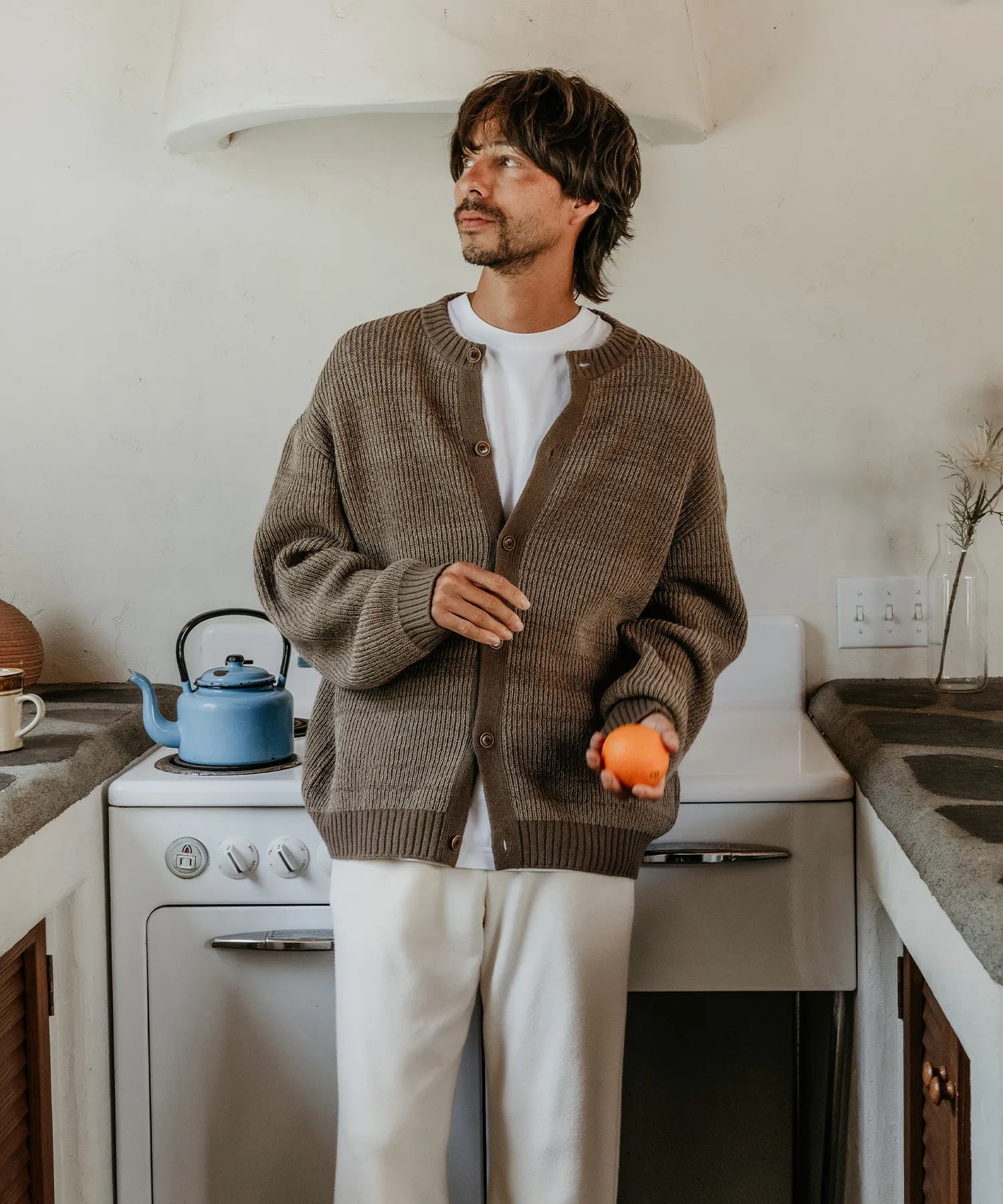 WOOL WASHI KNIT CARDIGAN – SEAGREEN WOOL WASHI KNIT CARDIGAN – SEAGREEN