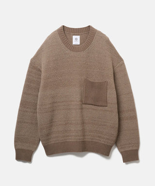 [SEAGREEN] WOOL WASHI KNIT PULLOVER ウール和紙ニットプルオーバー