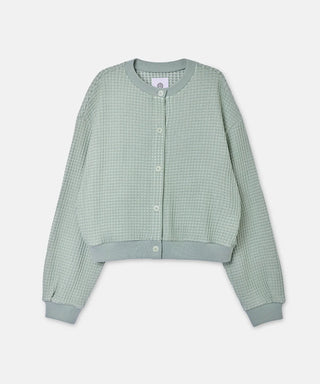 CÁRDIGAN ONI WAFFLE SEAGREEN