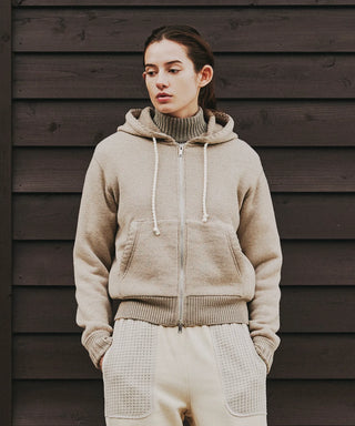 FRENCH TERRY KNIT ZIP HOODIE[フレンチテディニットジップフーディ] SEAGREEN
