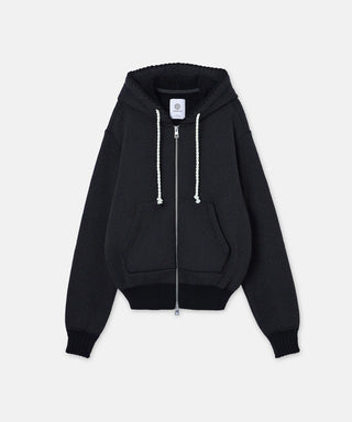 SUDADERA CON CREMALLERA DE PUNTO DE TERRY FRANCÉS [Sudadera con capucha con cremallera de punto de peluche francés] SEAGREEN