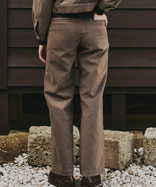 ECO SUEDE STRAIGHT PANTS[エコスエードストレートパンツ] SEAGREEN