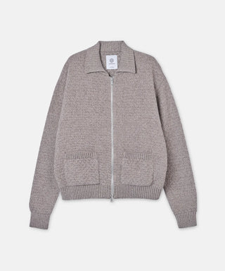 BLOUSON CON CREMALLERA DE PUNTO WAFFLE [blusón con cremallera de punto waffle] SEAGREEN
