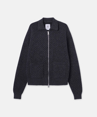 BLOUSON CON CREMALLERA DE PUNTO WAFFLE [blusón con cremallera de punto waffle] SEAGREEN