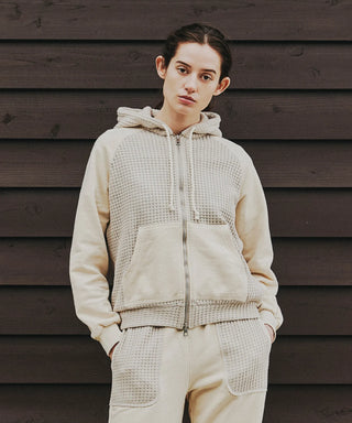 ONI WAFFLE COMBINATION HOODIE[オニワッフルコンビネーションフーディ] SEAGREEN