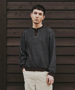 WOOL ONI WAFFLE PULLOVER[ウールオニワッフルプルオーバー] SEAGREEN