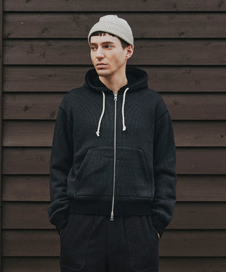 FRENCH TERRY KNIT ZIP HOODIE[フレンチテディニットジップフーディ] SEAGREEN