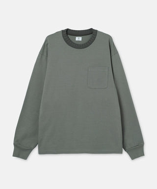 CAMISETA HEAVY JERSEY RIB L/S [Camiseta larga de punto pesado] SEAGREEN