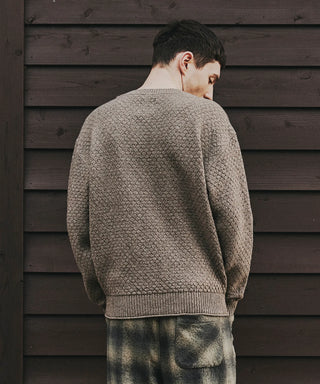 WAFFLE KNIT PULLOVER[ワッフルニットプルオーバー] SEAGREEN